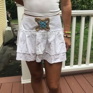 White Skirt w Flower Stitch